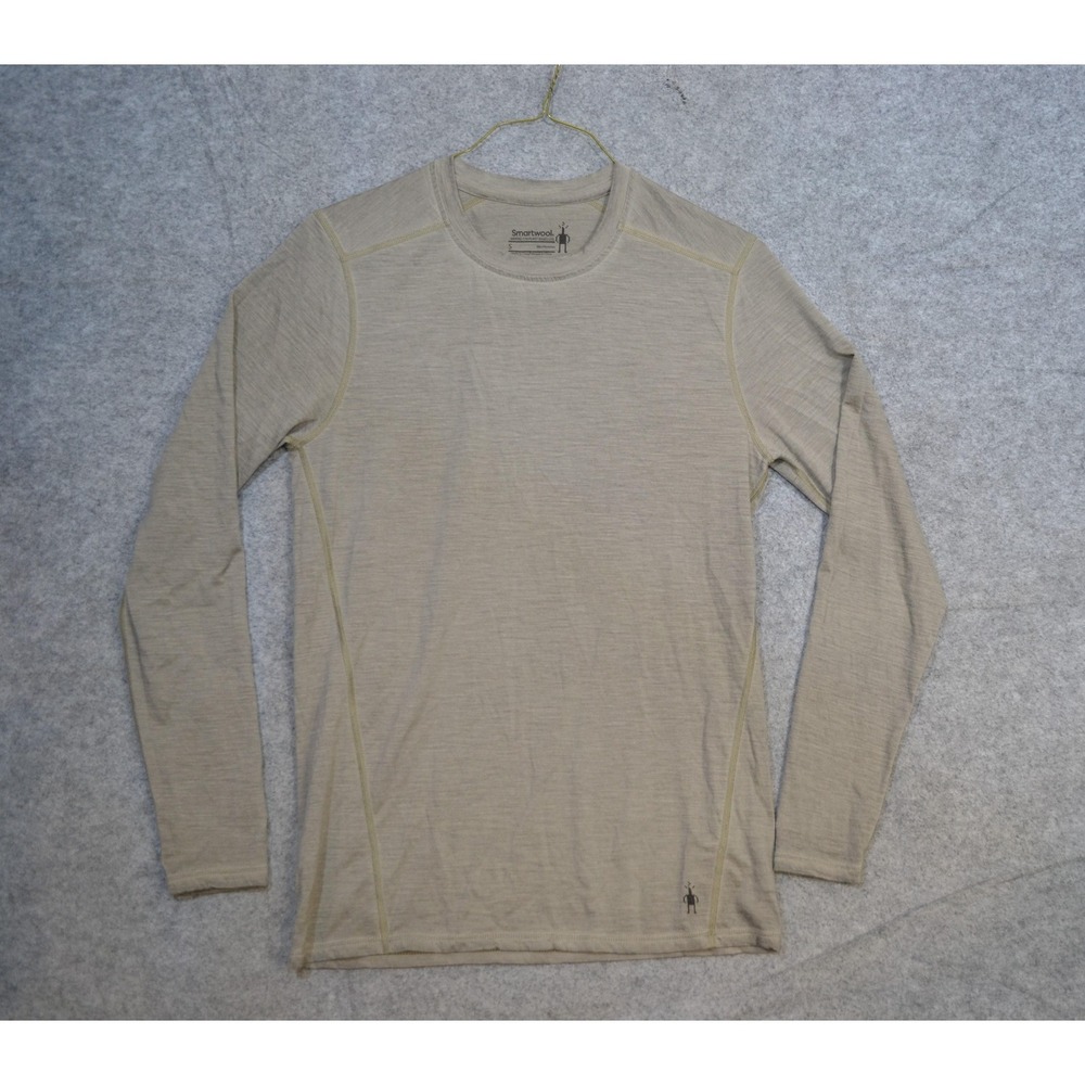 Smartwool Shirt Mens S Beige Merino 150 Wool Long Sleeve Base Layer Crew Top
